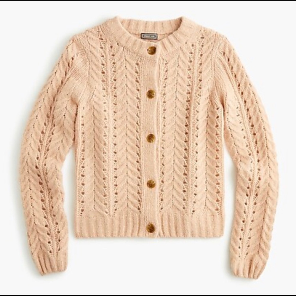 NWOT J.Crew Point Sur Pointelle Cardigan